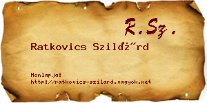 Ratkovics Szilárd névjegykártya