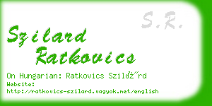 szilard ratkovics business card